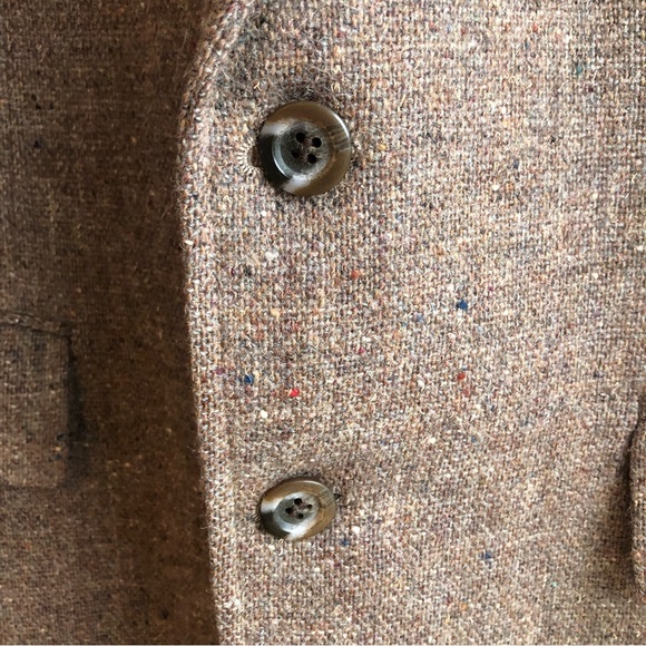 VNTG Levis WOOL Blazer Sport Dress Coat Jacket Two Button Brown Tweed 40R - Picture 5 of 15